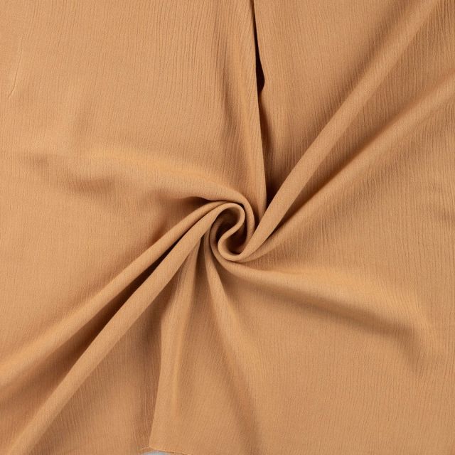 Tissu Crépon de Viscose uni Ocre