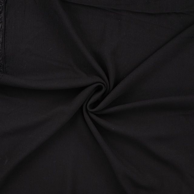 Tissu Crépon de Viscose uni Noir