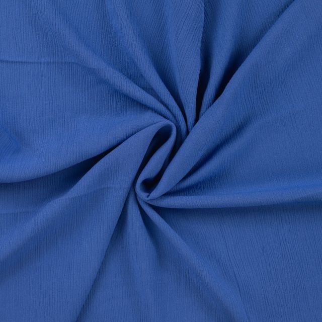 Tissu Crépon de Viscose uni Bleu roi