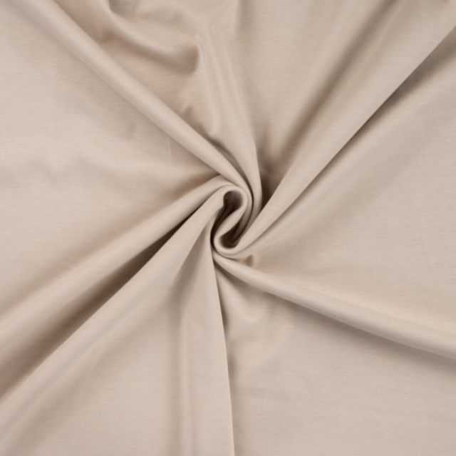 Tissu Jersey Scuba aspect Modal uni Beige