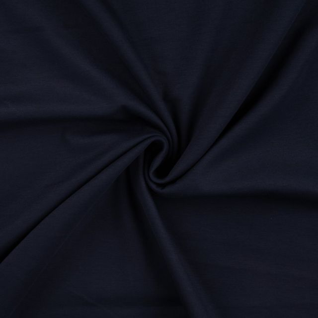 Tissu Jersey Scuba aspect Modal uni Bleu marine