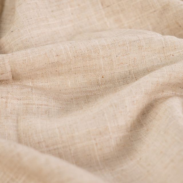 Tissu Lin Viscose uni Beige chiné