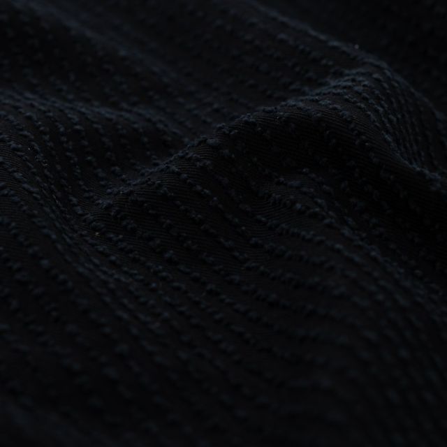 Tissu Coton Jacquard twill uni Noir