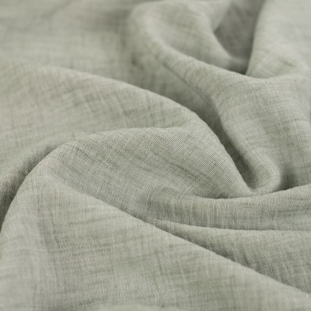 Tissu aspect Lin uni Vert