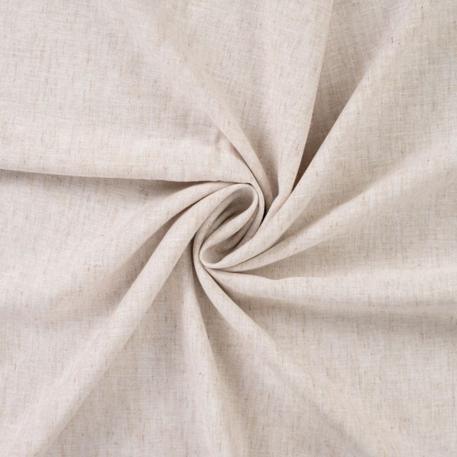 Tissu Lin Coton uni Blanc chiné