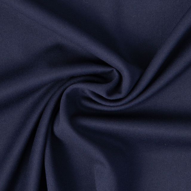 Tissu Gabardine Allegra légère extensible uni Bleu marine