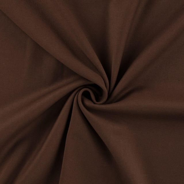 Tissu Gabardine Allegra légère extensible uni  Marron chocolat
