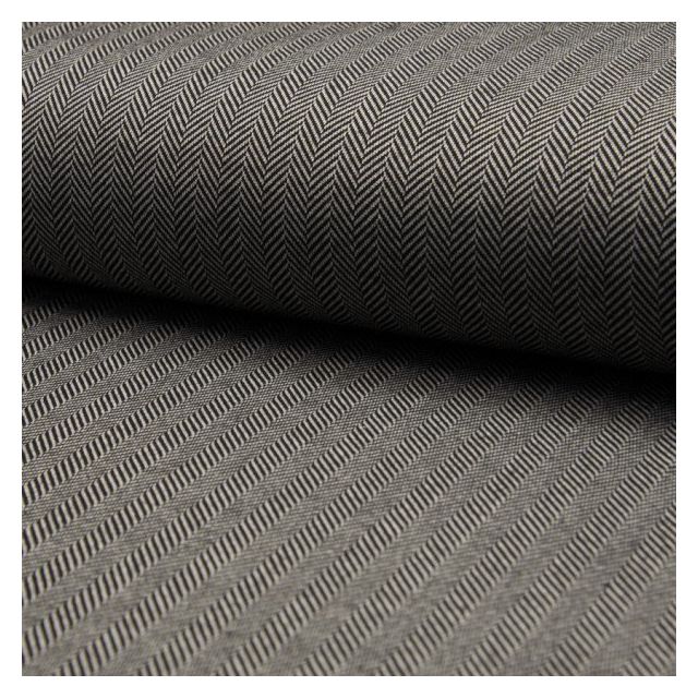 Coupon Tissu Jacquard polyviscose  extensible Chevrons noirs sur fond Blanc - Coupon de 30 cm