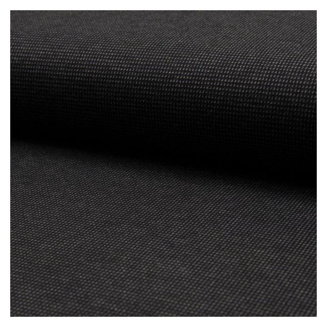 Coupon Tissu Jacquard polyviscose  extensible Pointillés Gris sur fond Noir - Coupon de 50 cm