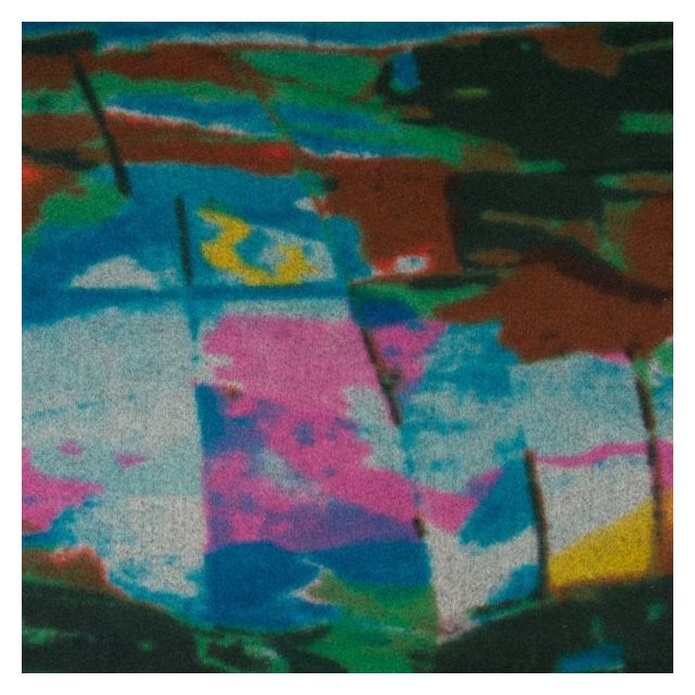 Tissu Caban Laine Motifs abstrait rose et marron sur fond Bleu - Par 10 cm