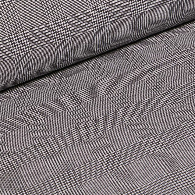 Tissu Bengaline Ecossais sur fond Blanc