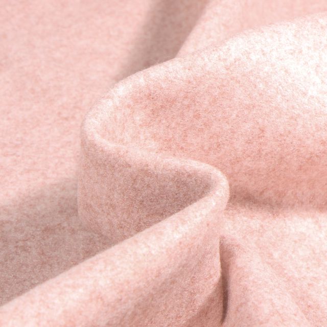 Tissu Maille envers polaire Rose nude