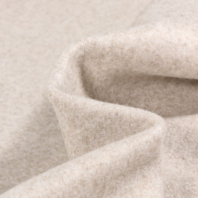 Tissu Maille envers polaire Beige chiné