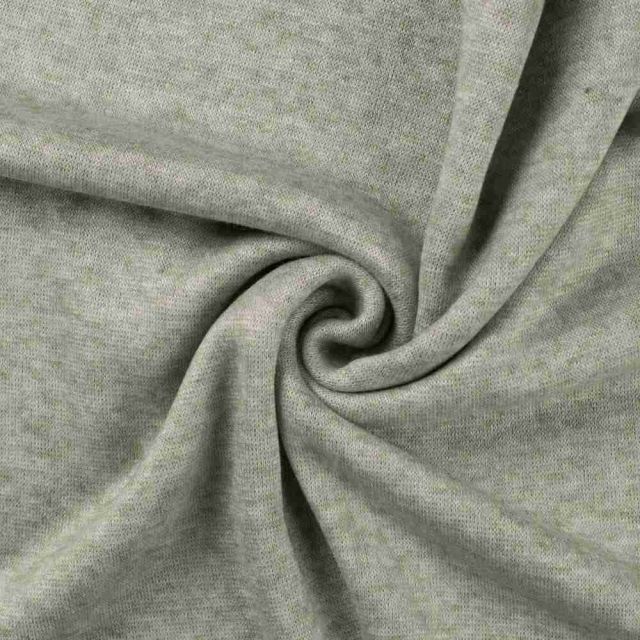 Tissu Maille Viscose lourde Maelis uni  Vert chiné