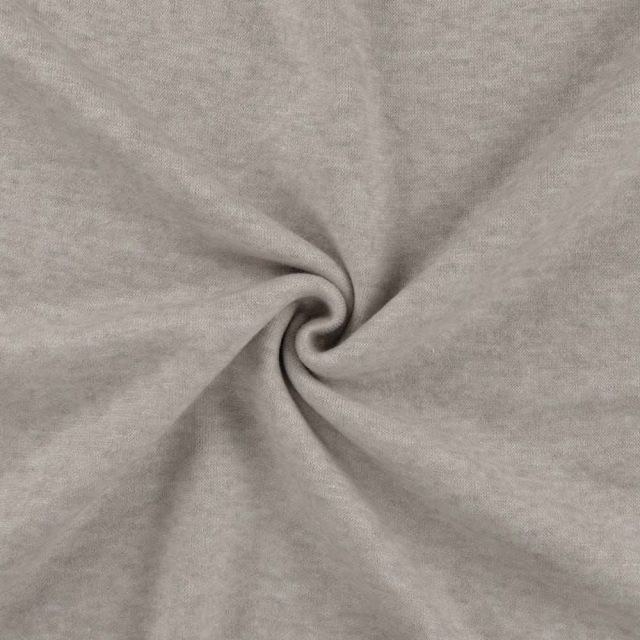 Tissu Maille Viscose lourde Maelis uni  Beige chiné