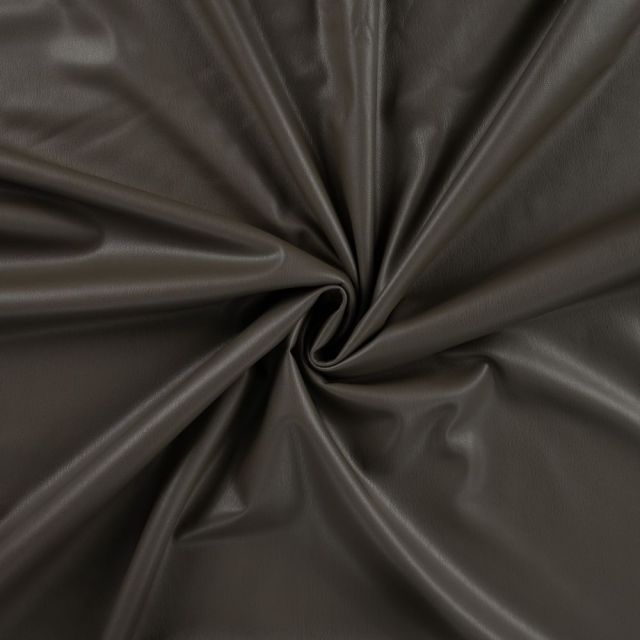 Tissu Simili Cuir Britney Stretch envers minky uni Vert kaki foncé