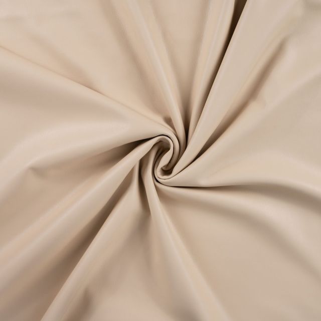 Tissu Simili Cuir Britney Stretch envers minky uni Beige sable