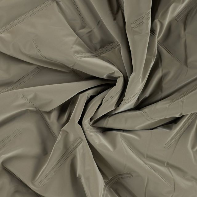 Tissu Doudoune matelassé Mila déperlant  uni Vert kaki clair