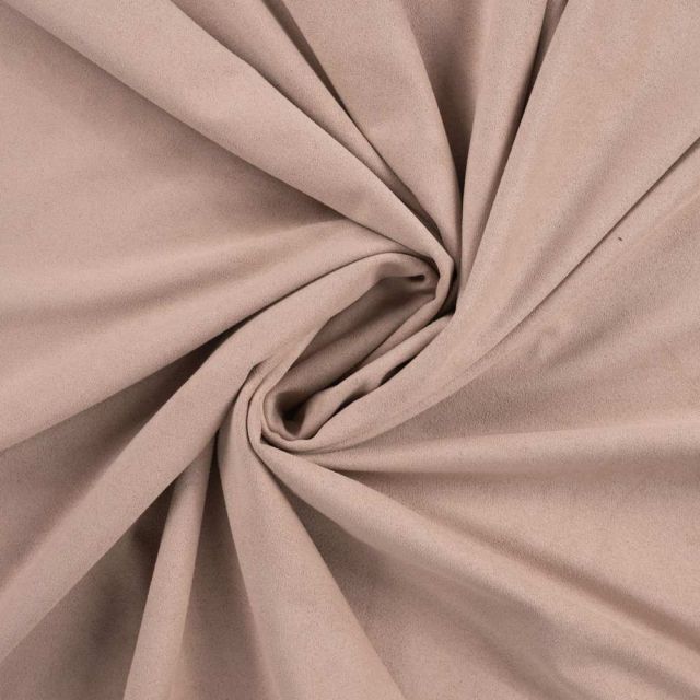 Tissu Suédine extensible Siena aspect daim uni  Taupe