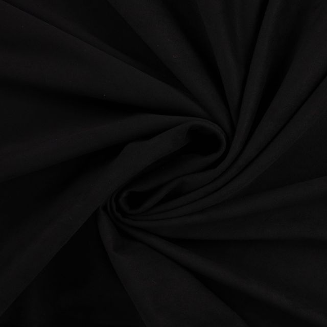 Tissu Suédine extensible Siena aspect daim uni  Noir