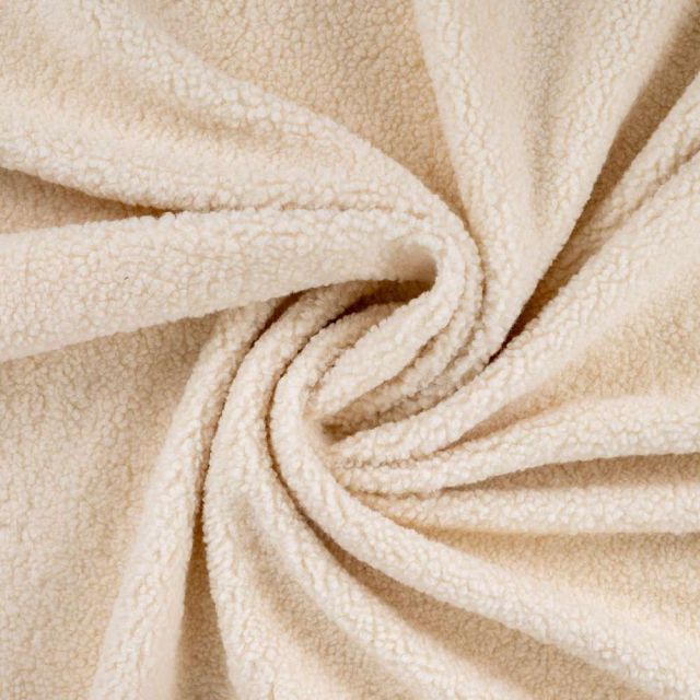 Tissu Fausse fourrure Mouton Elsa uni  Ecru