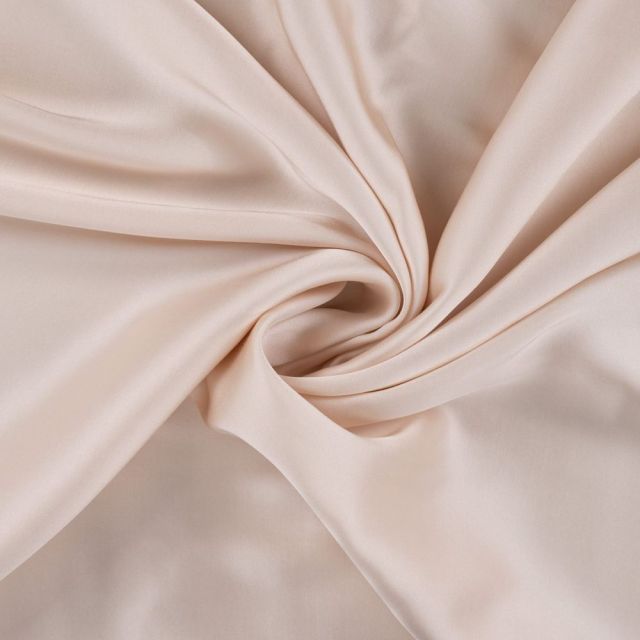 Tissu Viscose   Olivia touché Satin uni  Ecru