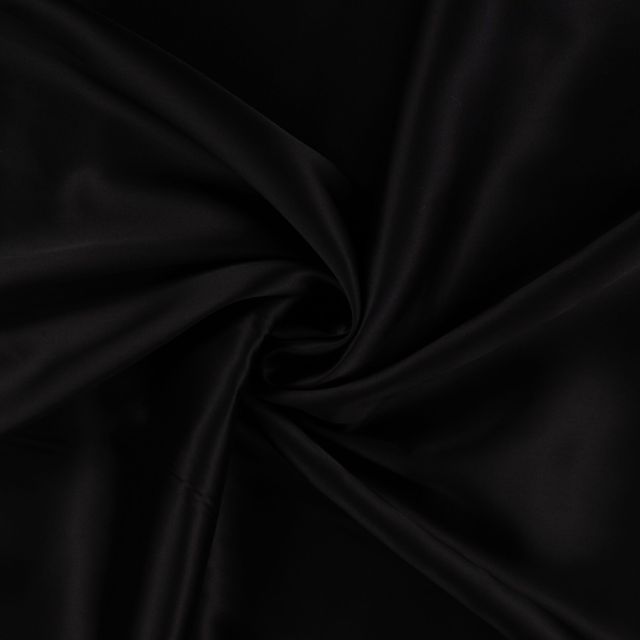 Tissu Viscose   Olivia touché Satin uni  Noir