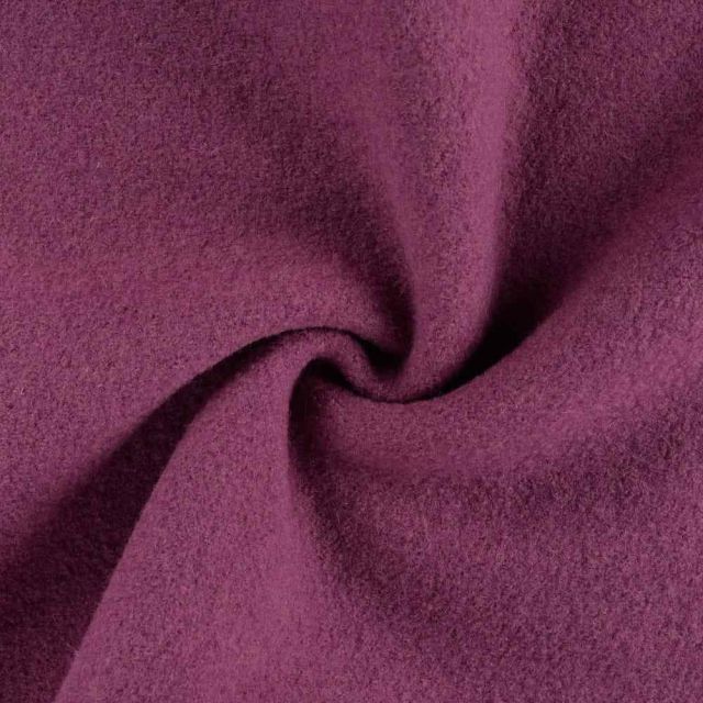 Tissu Laine bouillie  Isolde uni Mauve
