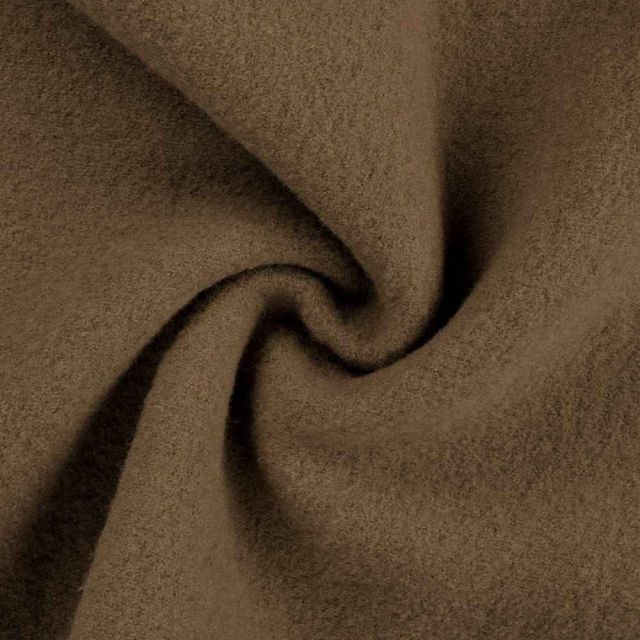 Tissu Laine bouillie  Isolde uni Vert kaki