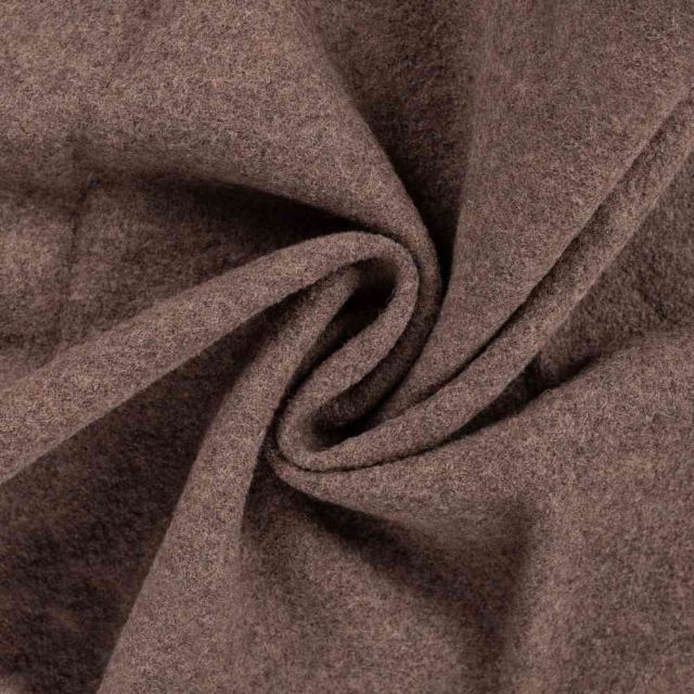 Tissu Laine bouillie  Isolde uni Taupe