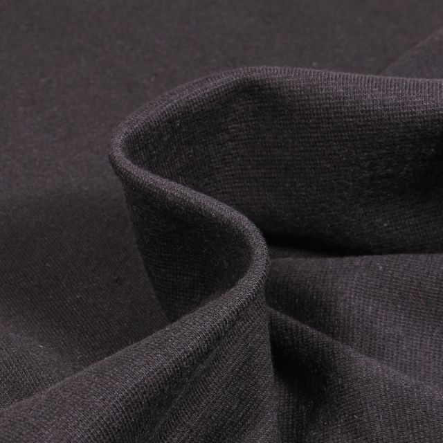Tissu Jersey Bord côte uni Noir