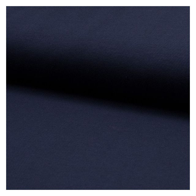 Coupon Tissu Jersey Piqué de coton spécial Polo Bleu marine - Coupon de 20 cm