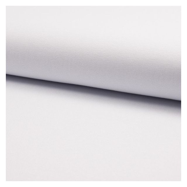 Coupon Tissu Jersey Piqué de coton spécial Polo Blanc - Coupon de 20 cm