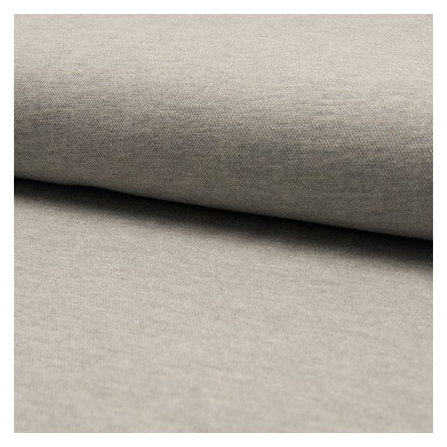 Coupon Tissu Jersey Piqué de coton spécial Polo Gris clair chiné - Coupon de 20 cm