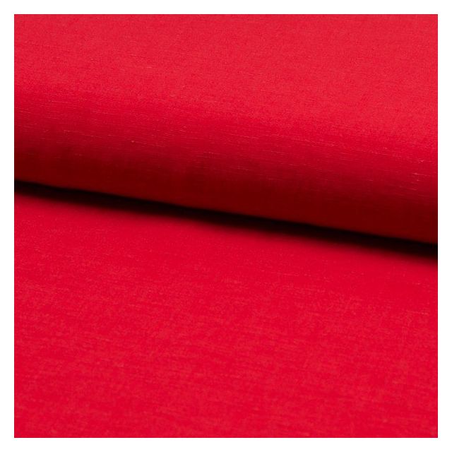 Tissu Viscose lin Santorini Rouge - Par 10 cm