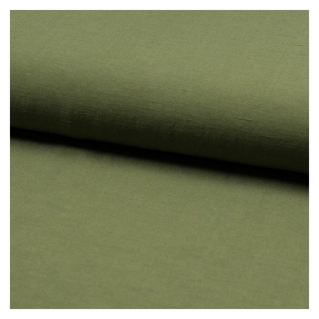 Tissu Viscose lin Santorini Vert kaki - Par 10 cm
