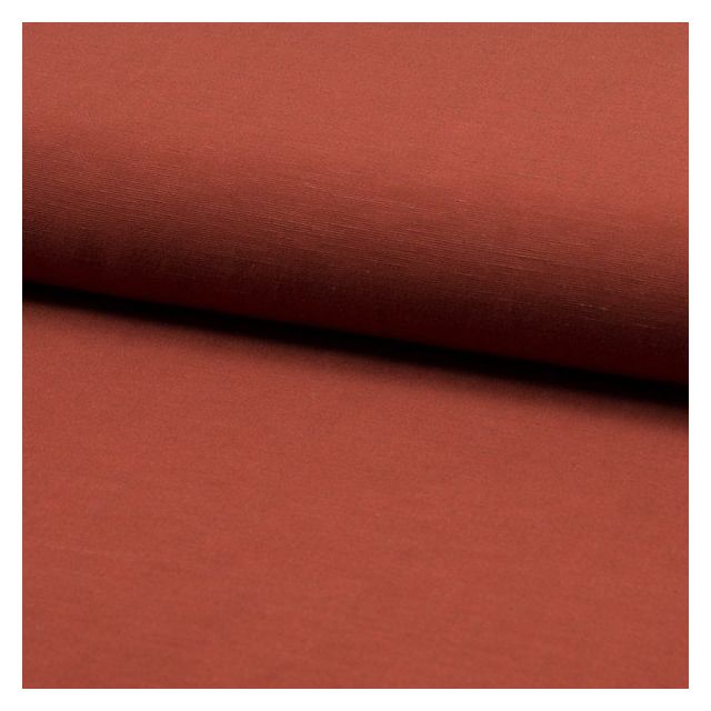 Tissu Viscose lin Santorini Terracotta - Par 10 cm