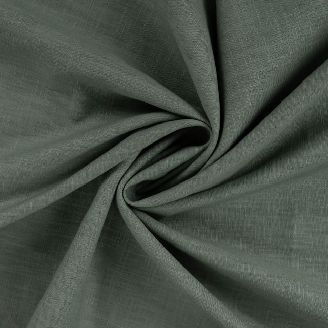 Tissu 100% Lin uni Vert sauge
