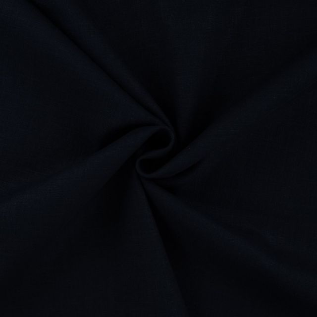 Tissu 100% Lin uni Bleu nuit