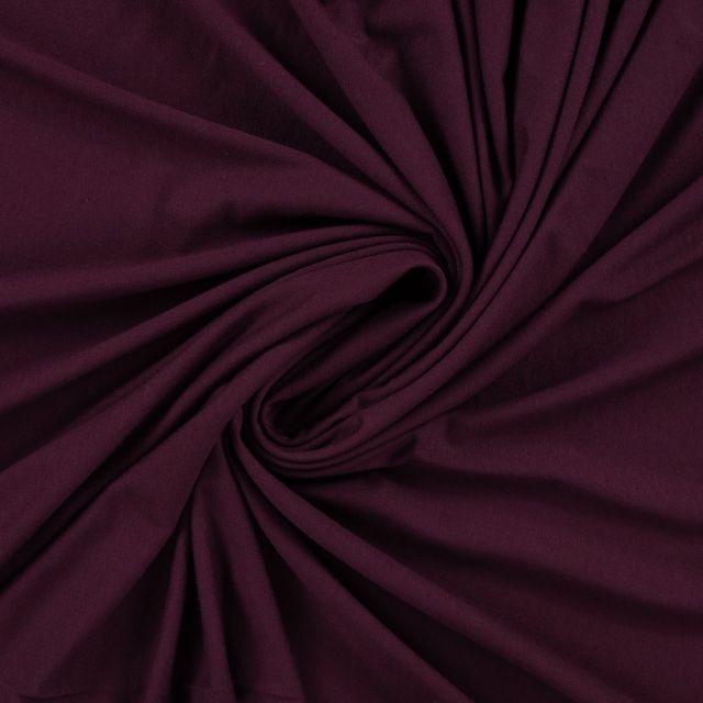Tissu Jersey Viscose uni Lia Bordeaux foncé
