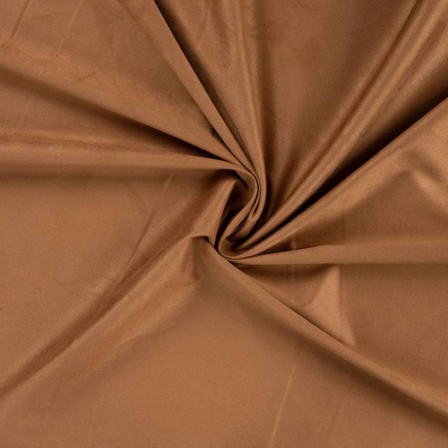 Coupon Tissu suédine double face Marron clair - Coupon de 80 cm