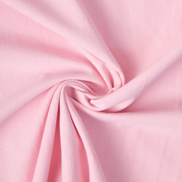 Tissu Coton Lavé aspect Lin uni Rose bébé