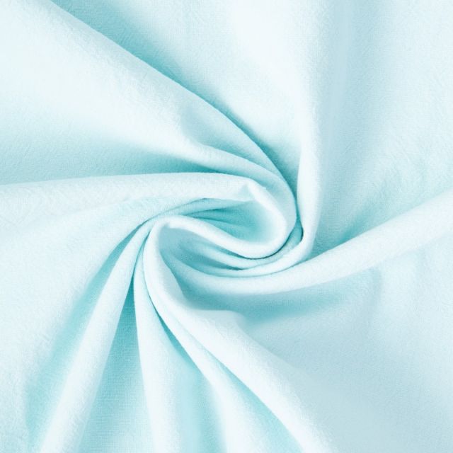 Tissu Coton Lavé aspect Lin uni Bleu dragée