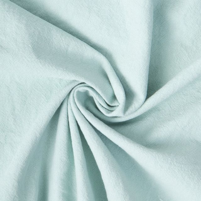 Tissu Coton Lavé aspect Lin uni Vert artique
