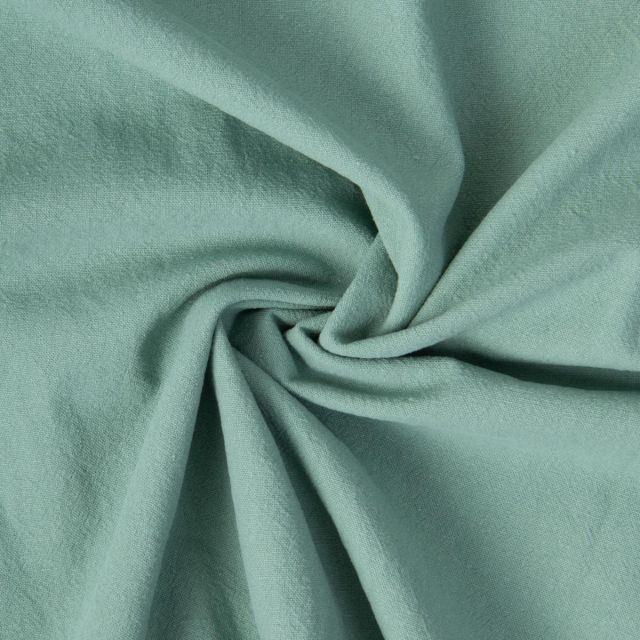 Tissu Coton Lavé aspect Lin uni Vert jade