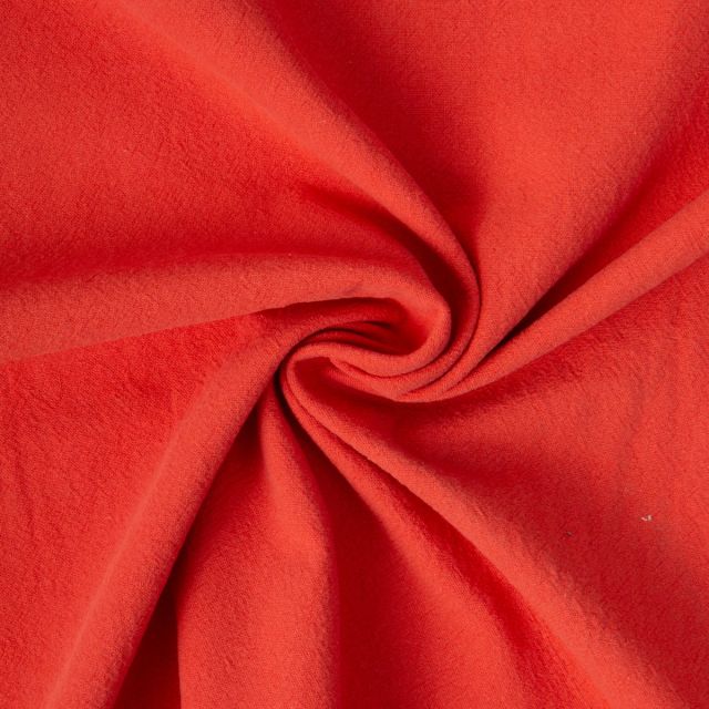 Tissu Coton Lavé aspect Lin uni Rouge
