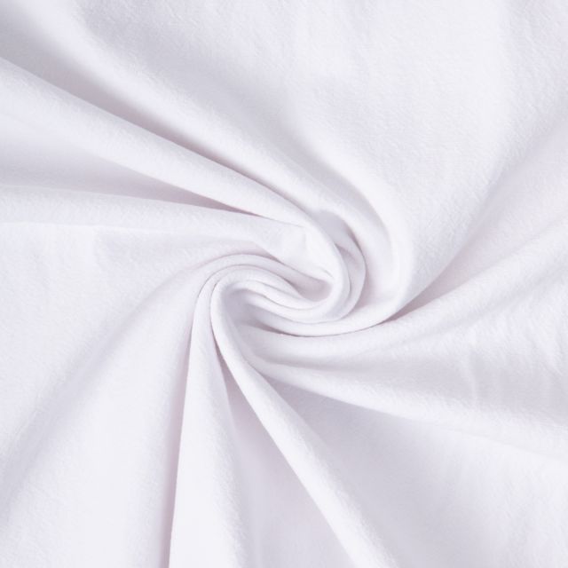 Tissu Coton Lavé aspect Lin uni Blanc