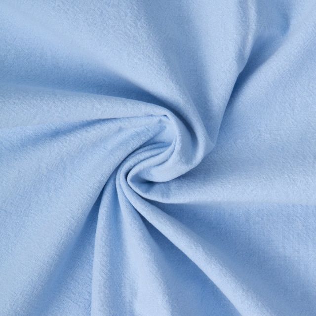Tissu Coton Lavé aspect Lin uni Bleu ciel
