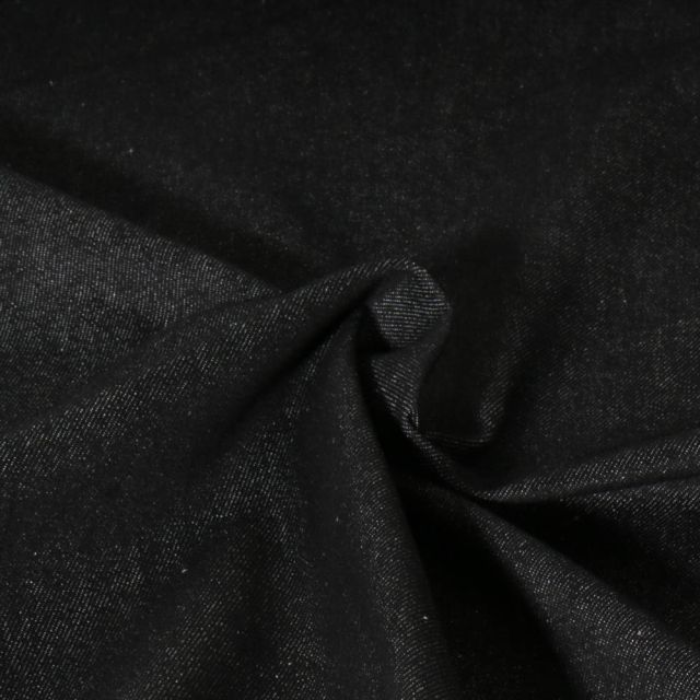 Tissu Jeans Denim Nims uni noir