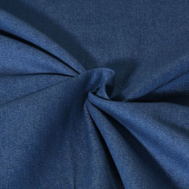 Tissu Jeans Denim Nims uni Bleu